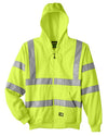Berne Apparel HVF021T Men's Tall Hi-Vis Class 3 Lined Full-Zip Hooded Sweatshirt