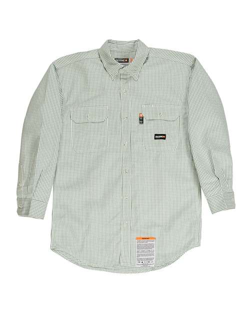 Berne Apparel FRSH21T Men's Tall Flame-Resistant Down Plaid Work Shirt