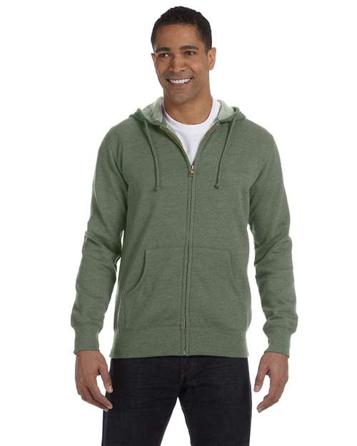 econscious EC5680 Unisex Heathered Full-Zip Hooded Sweatshirt