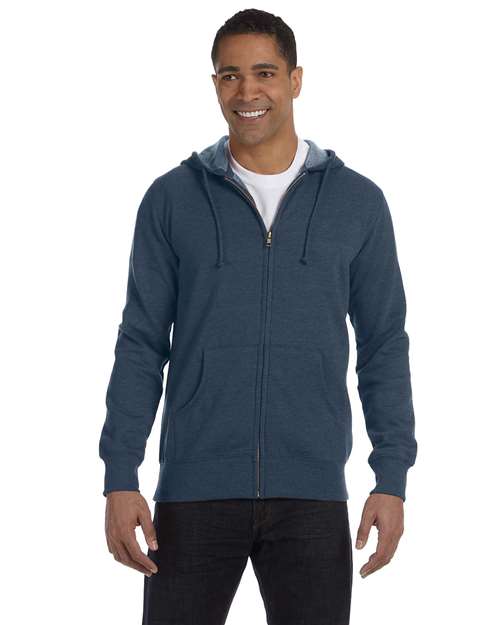 econscious EC5680 Unisex Heathered Full-Zip Hooded Sweatshirt