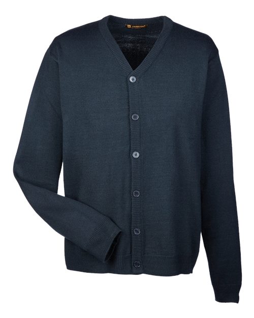 Harriton M425 Men's Pilbloc™ V-Neck Button Cardigan Sweater