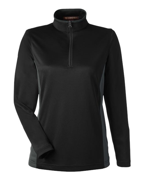 Harriton M786W Women's Flash Snag Protection Plus IL Colorblock Quarter-Zip Pullover