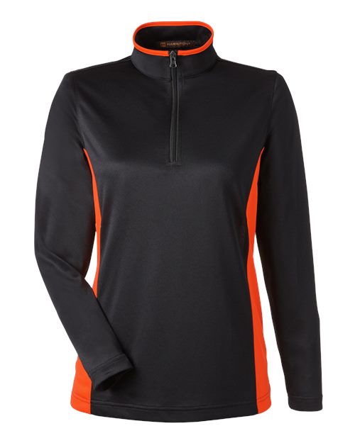 Harriton M786W Women's Flash Snag Protection Plus IL Colorblock Quarter-Zip Pullover