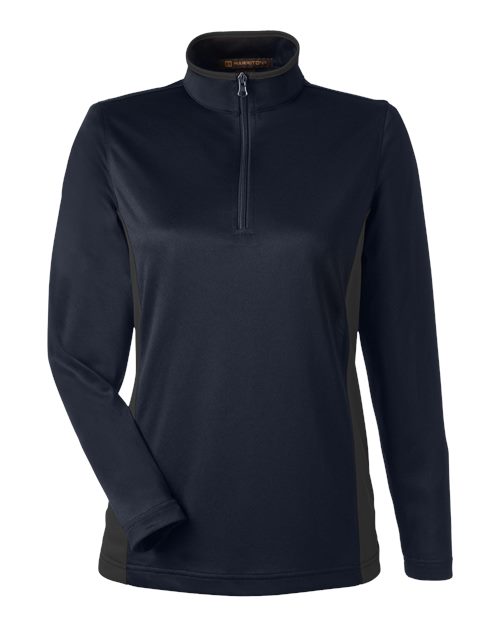Harriton M786W Women's Flash Snag Protection Plus IL Colorblock Quarter-Zip Pullover