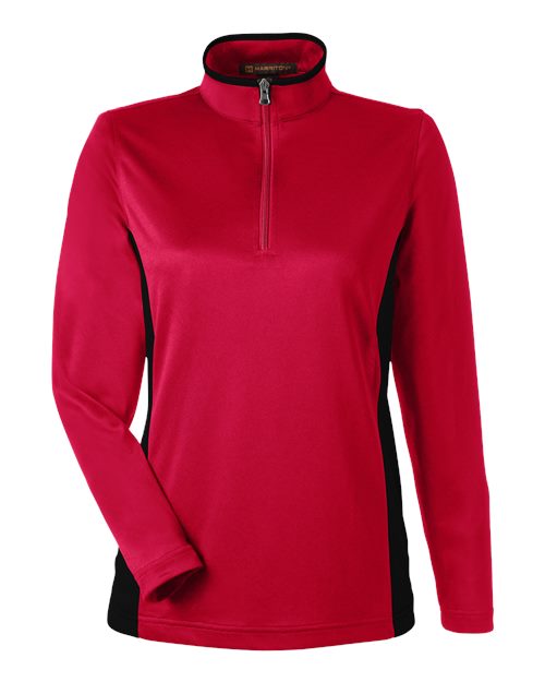 Harriton M786W Women's Flash Snag Protection Plus IL Colorblock Quarter-Zip Pullover
