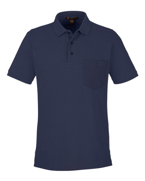 Harriton M205P Men's Valiant Cotton Snag Protect Pocket Polo