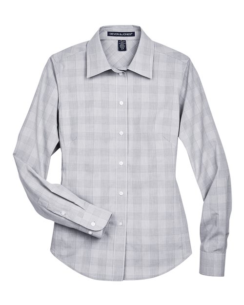 Devon & Jones DG520W Women's Crown Collection® Glen Plaid Woven Dress Shirt
