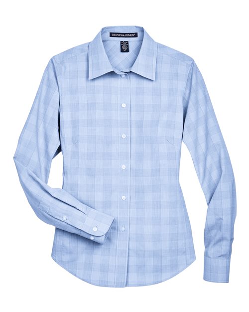 Devon & Jones DG520W Women's Crown Collection® Glen Plaid Woven Dress Shirt
