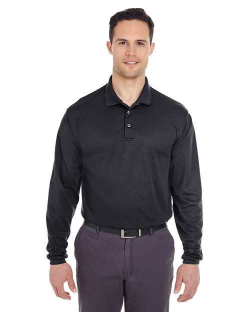 UltraClub 8210LS Men's Cool & Dry Long Sleeve Mesh Piqué Polo