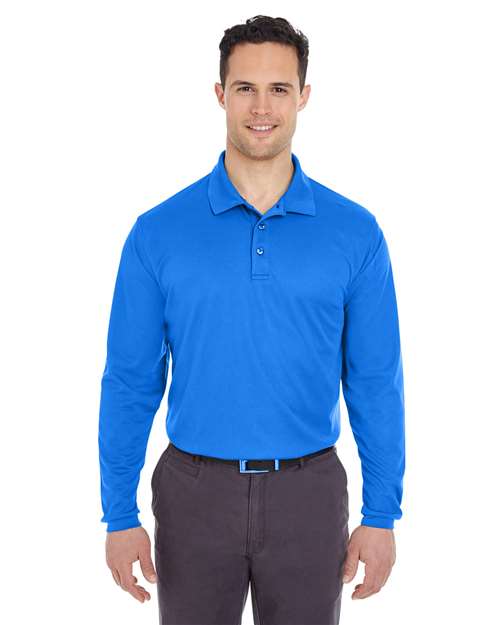 UltraClub 8210LS Men's Cool & Dry Long Sleeve Mesh Piqué Polo