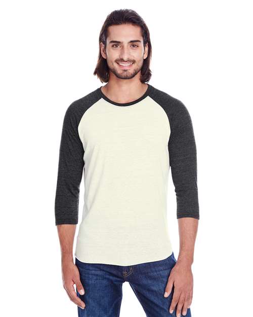 Threadfast Apparel 302G Unisex Triblend Three-Quarter Sleeve Raglan T-Shirt
