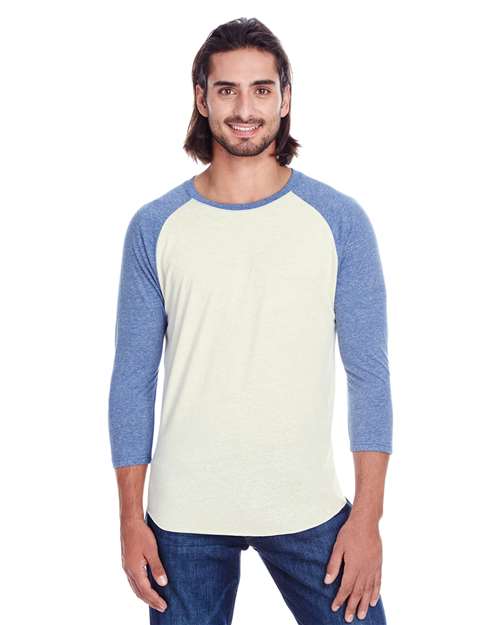 Threadfast Apparel 302G Unisex Triblend Three-Quarter Sleeve Raglan T-Shirt