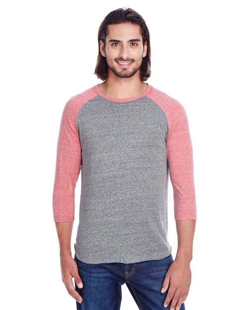 Threadfast Apparel 302G Unisex Triblend Three-Quarter Sleeve Raglan T-Shirt