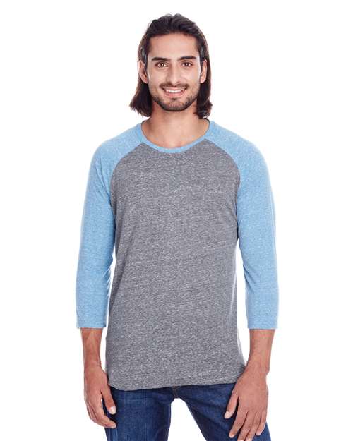 Threadfast Apparel 302G Unisex Triblend Three-Quarter Sleeve Raglan T-Shirt