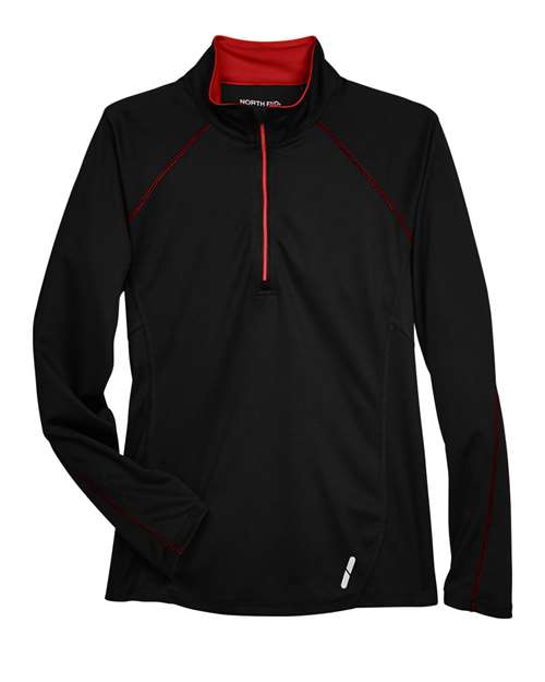 North End 78187 Women's Radar Quarter-Zip Pullover Performance Top