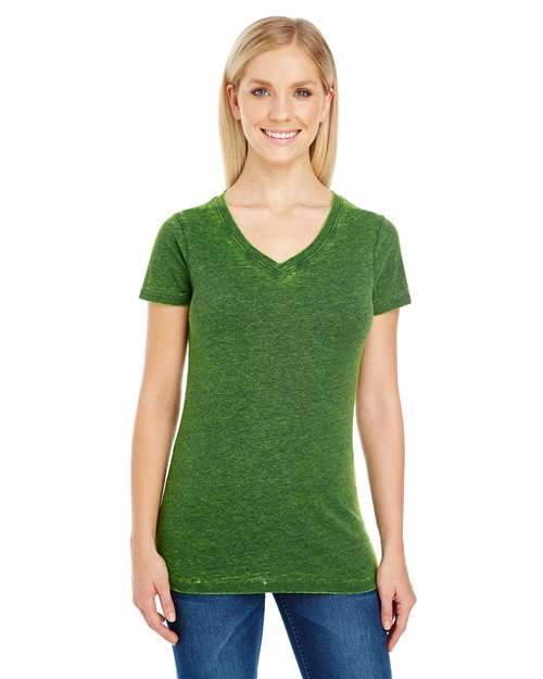 Threadfast Apparel 215B Women's Cross Dye V-Neck T-Shirt