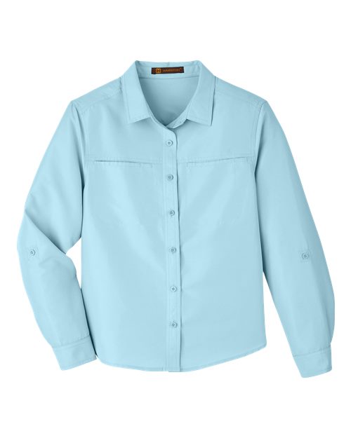 Harriton M580LW Women's Key West Long Sleeve Performance Staff Shirt