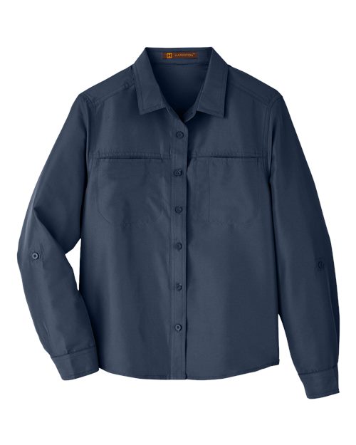 Harriton M580LW Women's Key West Long Sleeve Performance Staff Shirt