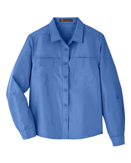 Harriton M580LW Women's Key West Long Sleeve Performance Staff Shirt
