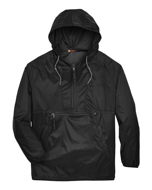 Harriton M750 Unisex Packable Hooded Nylon Jacket