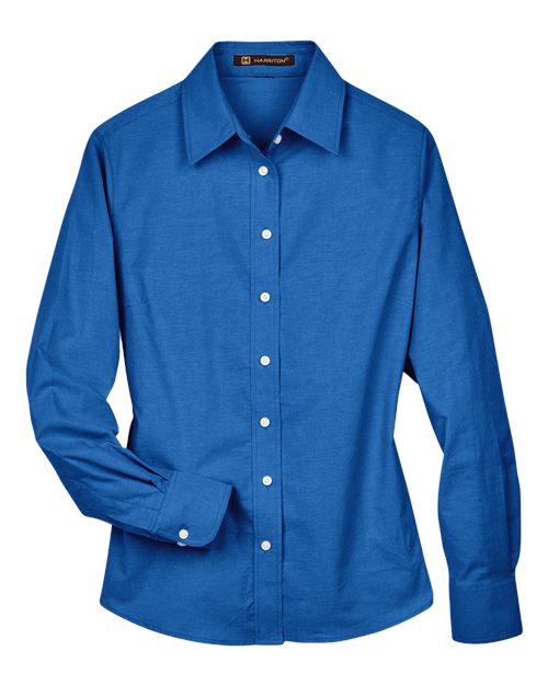 Harriton M600W Women's Long Sleeve Oxford Dress Shirt