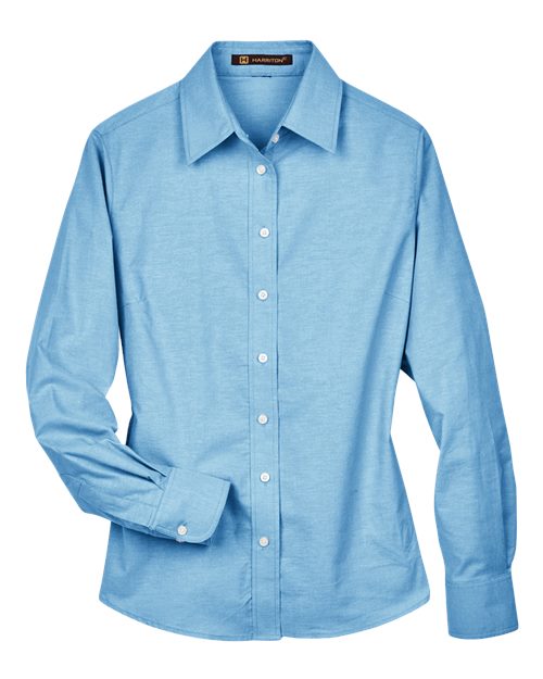 Harriton M600W Women's Long Sleeve Oxford Dress Shirt