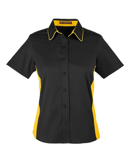 Harriton M586W Women's Flash IL Colorblock Shirt