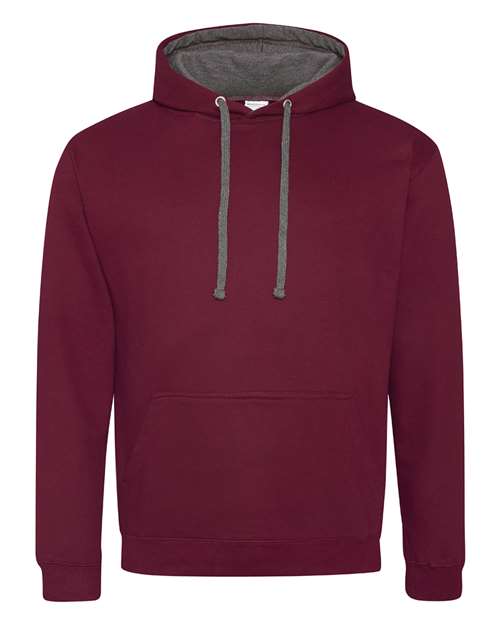 AWDis JHA003 Unisex Midweight Varsity Contrast Hooded Sweatshirt