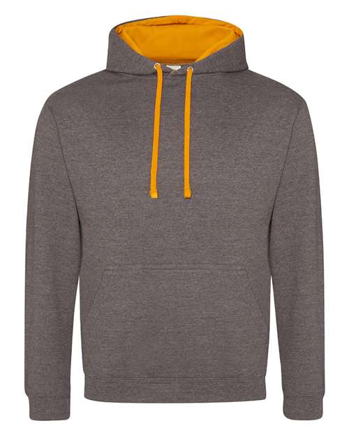 AWDis JHA003 Unisex Midweight Varsity Contrast Hooded Sweatshirt