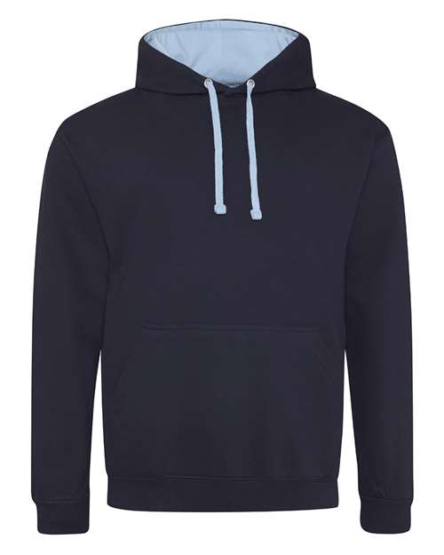 AWDis JHA003 Unisex Midweight Varsity Contrast Hooded Sweatshirt