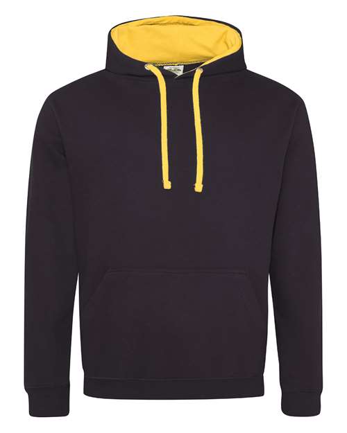 AWDis JHA003 Unisex Midweight Varsity Contrast Hooded Sweatshirt