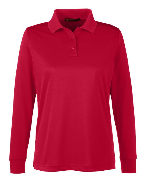 Harriton M348LW Women's Advantage Snag Protection Plus IL Long Sleeve Polo