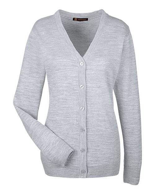 Harriton M425W Women's Pilbloc V-Neck Button Cardigan Sweater