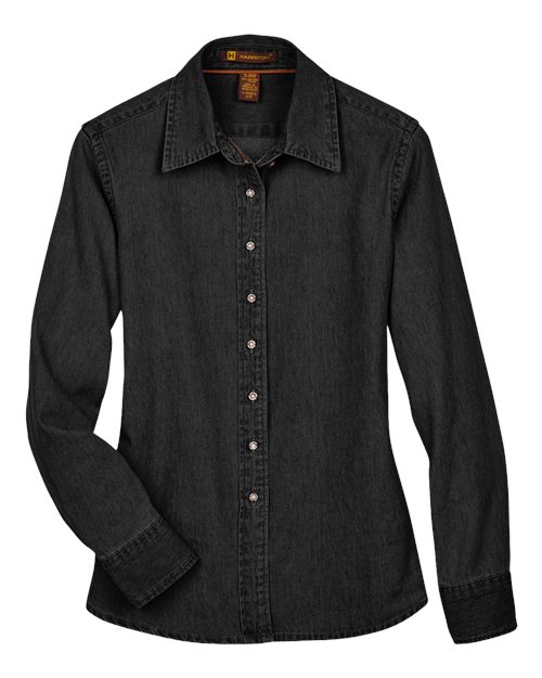 Harriton M550W Women's Long Sleeve Denim Shirt