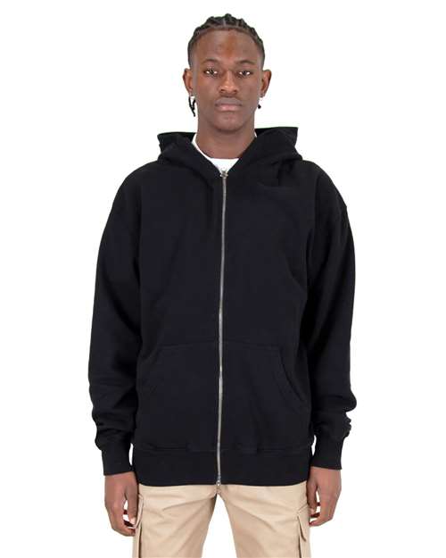 Shaka Wear SHGDZ Men's Garment-Dyed Double-Zip Hooded Sweatshirt