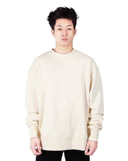 Shaka Wear SHGFC Men's Los Angeles Garment-Dyed Crewneck Sweatshirt