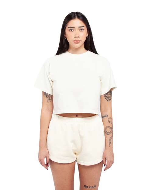 Shaka Wear SHGDC Women's Garment-Dye Crop T-Shirt
