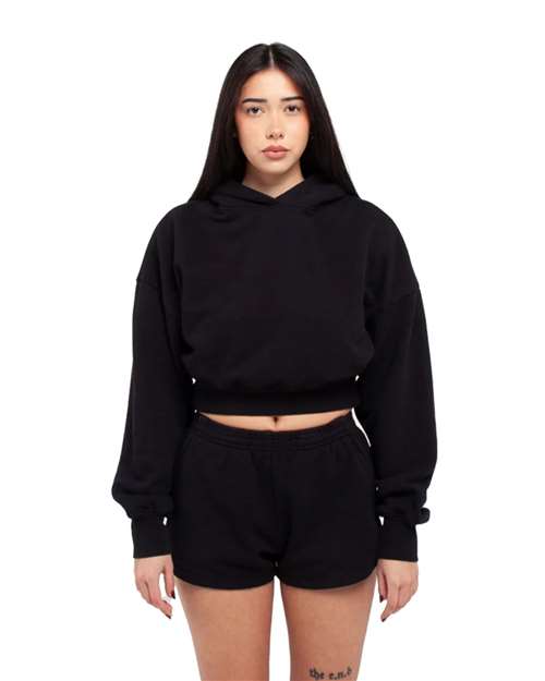 Shaka Wear SHGWC Women's Garment-Dye Crop Hooded Sweatshirt