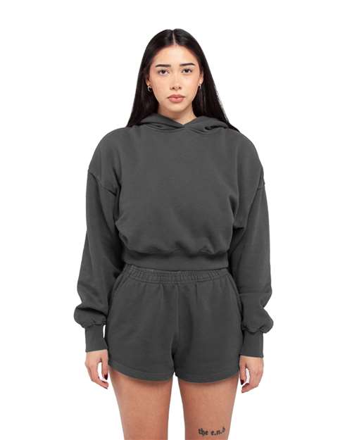 Shaka Wear SHGWC Women's Garment-Dye Crop Hooded Sweatshirt