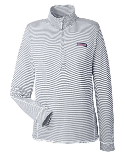 vineyard vines K002521 Women's Microstripe Sankaty Half-Zip Pullover