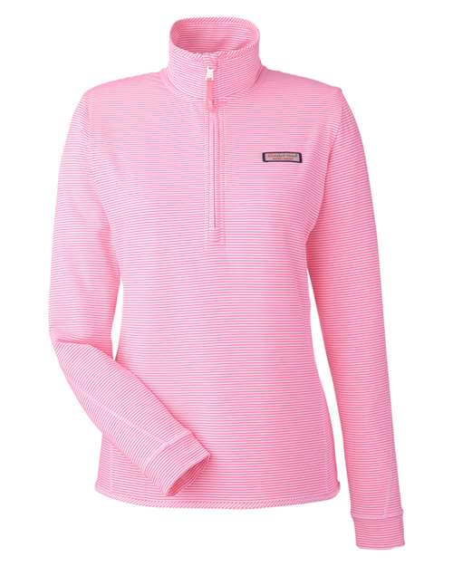 vineyard vines K002521 Women's Microstripe Sankaty Half-Zip Pullover