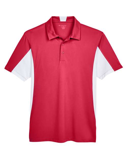 Harriton M355 Men's Side Blocked Micro-Pique Polo