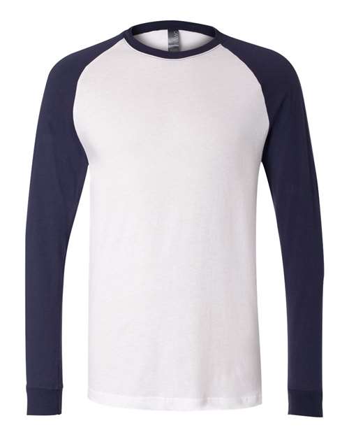 BELLA + CANVAS 3000 Men's Long Sleeve Jersey Baseball Tee
