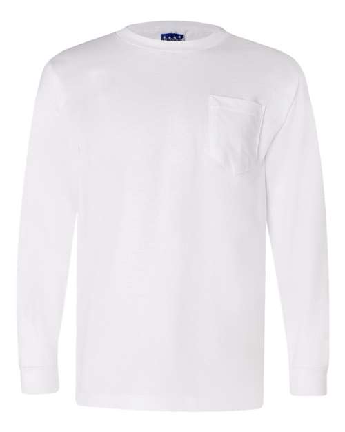 Bayside 3055 Unisex Union-Made Long Sleeve Pocket T-Shirt
