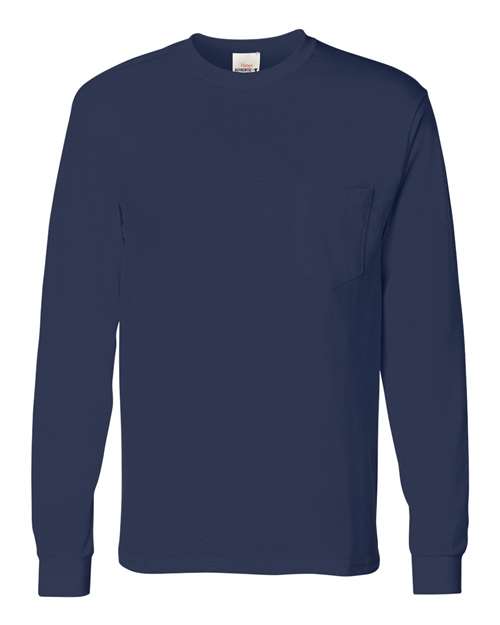 Hanes 5596 Men's Authentic Long Sleeve Pocket T-Shirt