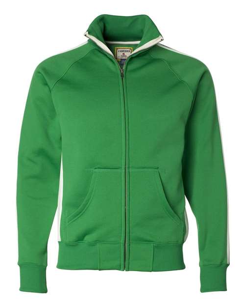 J. America 8858 Men's Vintage Polyester Fleece Track Jacket