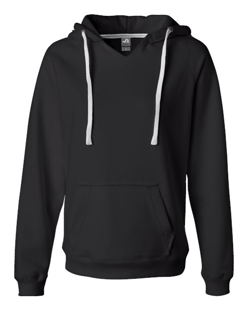 J. America 8836 Women's Sueded V-Neck Hooded Sweatshirt
