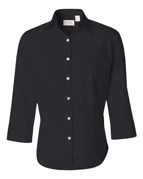 Van Heusen 13V0527 Women's Three-Quarter Sleeve Baby Twill Shirt