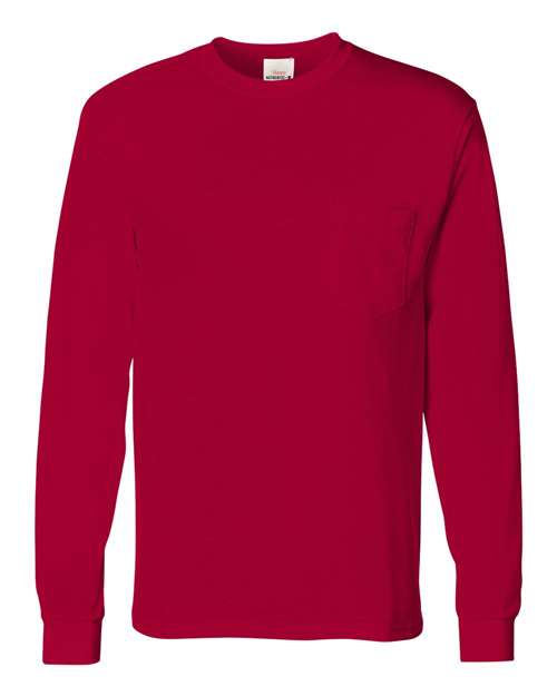 Hanes 5596 Men's Authentic Long Sleeve Pocket T-Shirt