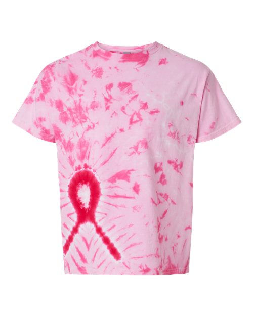 Dyenomite 200AR Unisex Awareness Ribbon Tie-Dyed T-Shirt